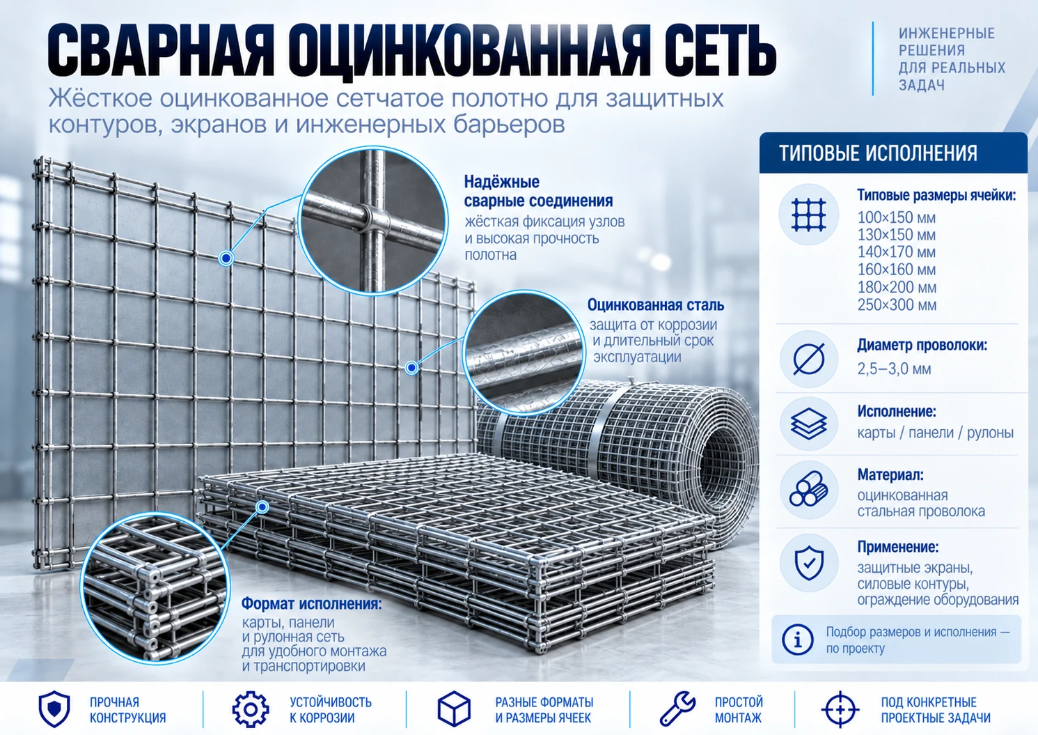 Сварная оцинкованная сетка